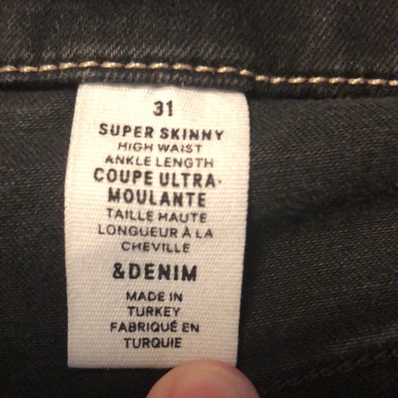 Super Skinny High Waist Ankle Length Black Denim Pants size 31 - Picture 8 of 8